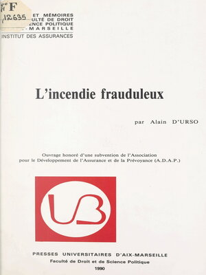 cover image of L'incendie frauduleux
